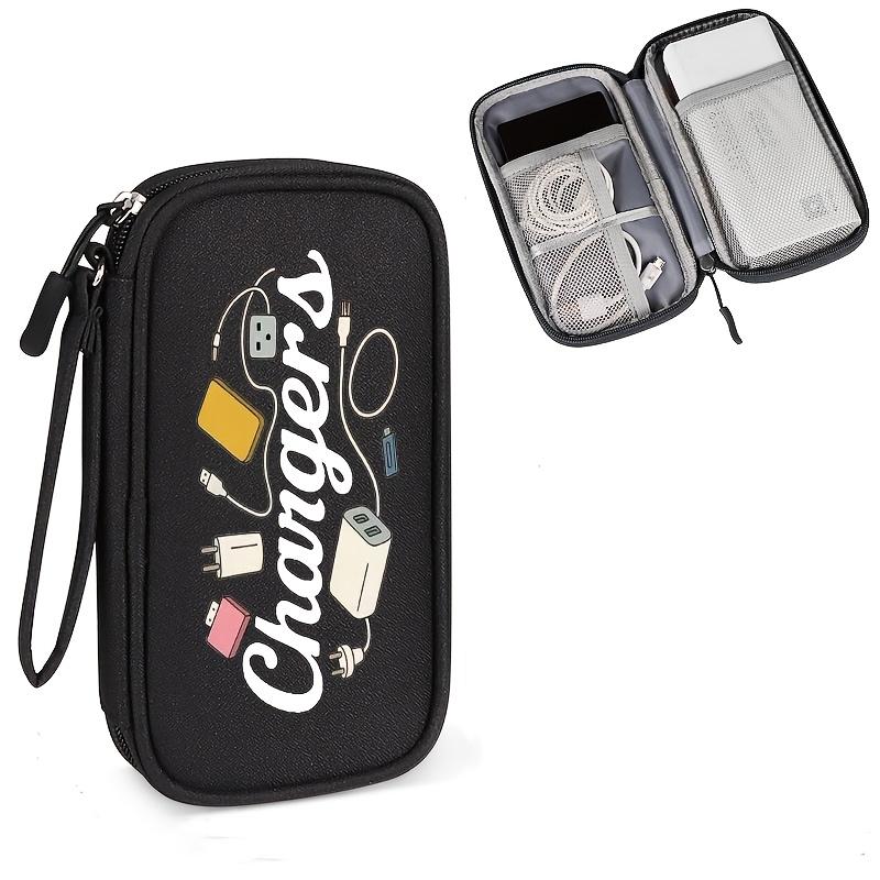 Compact Travel Electronic Organizer Pouch for Cables, Chargers & USB Drives чёрный