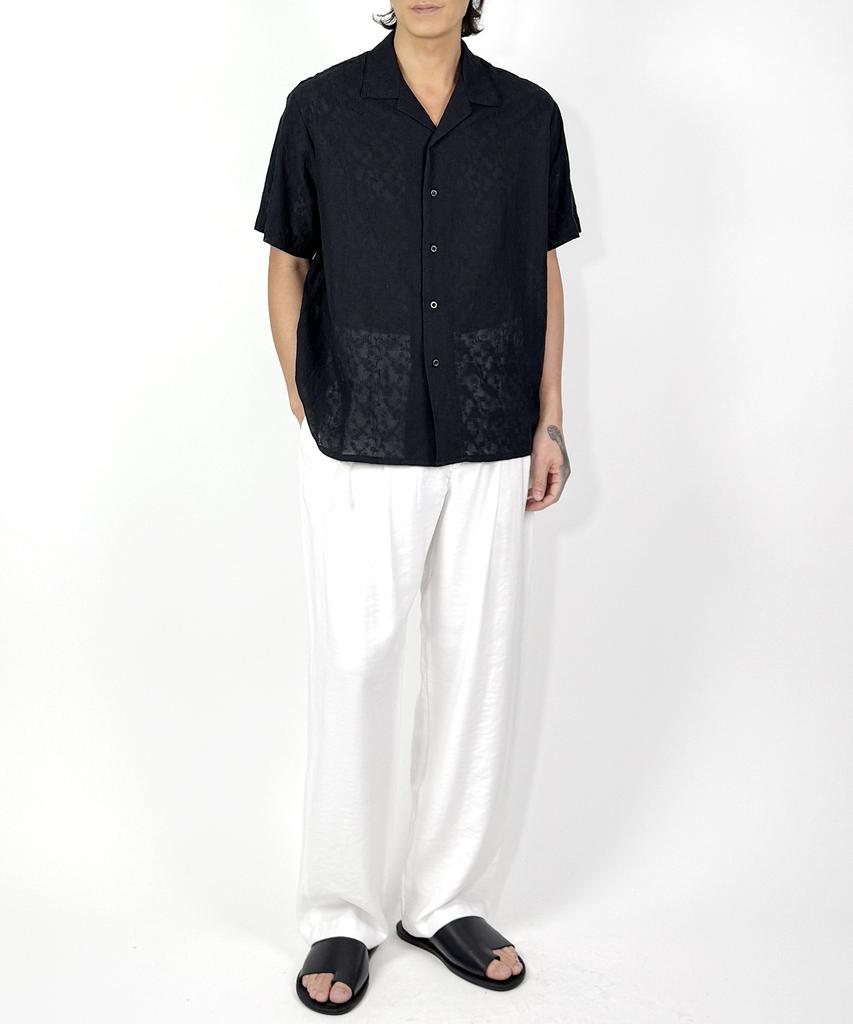 A MADE Ivy Embroidered Semi-See-Through Shirt (Black)