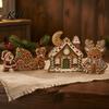 Christmas Party Supplies 3Pcs Gingerbread House/Elk/Santa Claus Ornaments, Tiered Tray Decor, Holiday Desktop Decorations Rustic Wooden Figurines for