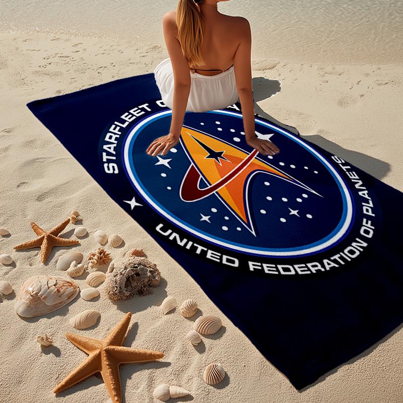 Starship Emblem Beach Towel, Super Soft Microfiber, Gift for Her/Him, Birthday, for Pool, Beach, Travel, Home Decor Fan Gifts