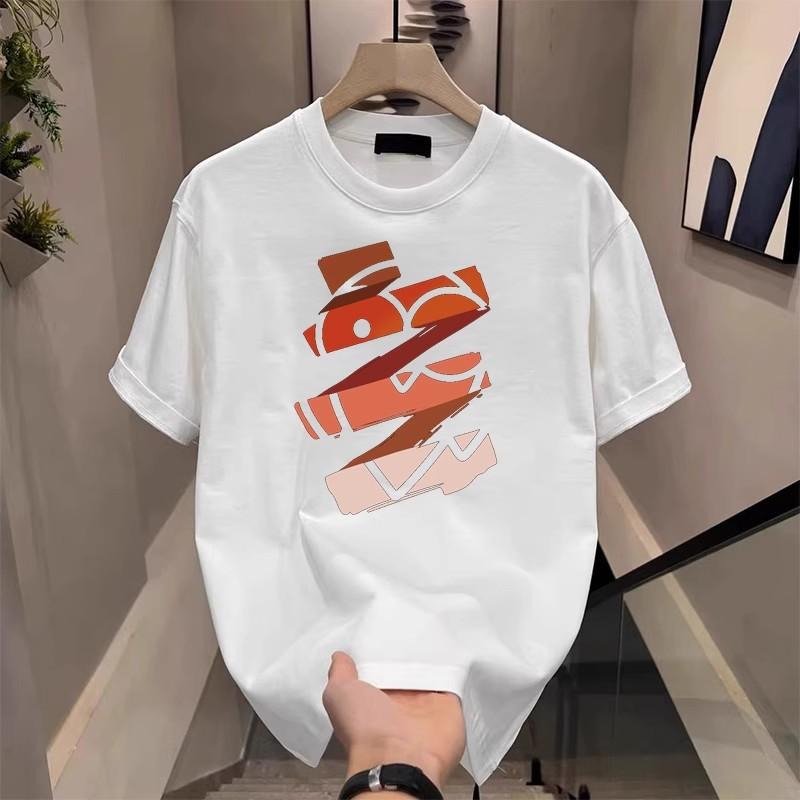 Trendy Brand Short-Sleeved Pure Cotton Men'S Printed T-Shirt Trendy Men'S And Women'S Versatile Round Neck T-Shirt Men'S