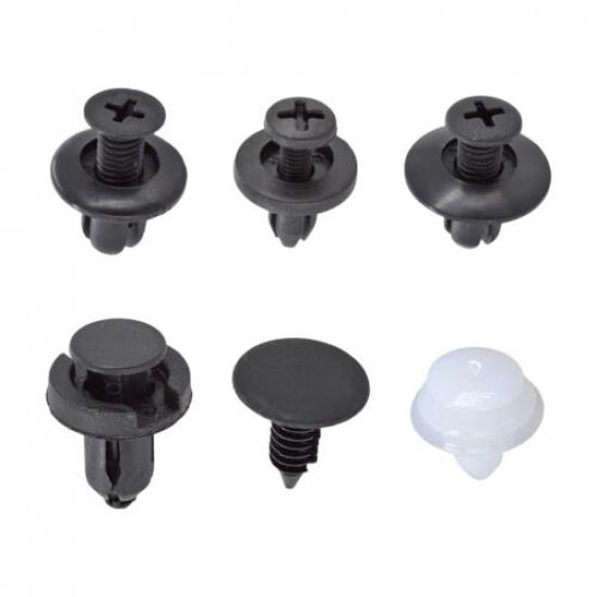 100Pcs Car Body Plastic Trim Retainer Fastener Clip Push Pin Fender W/Tools Kit