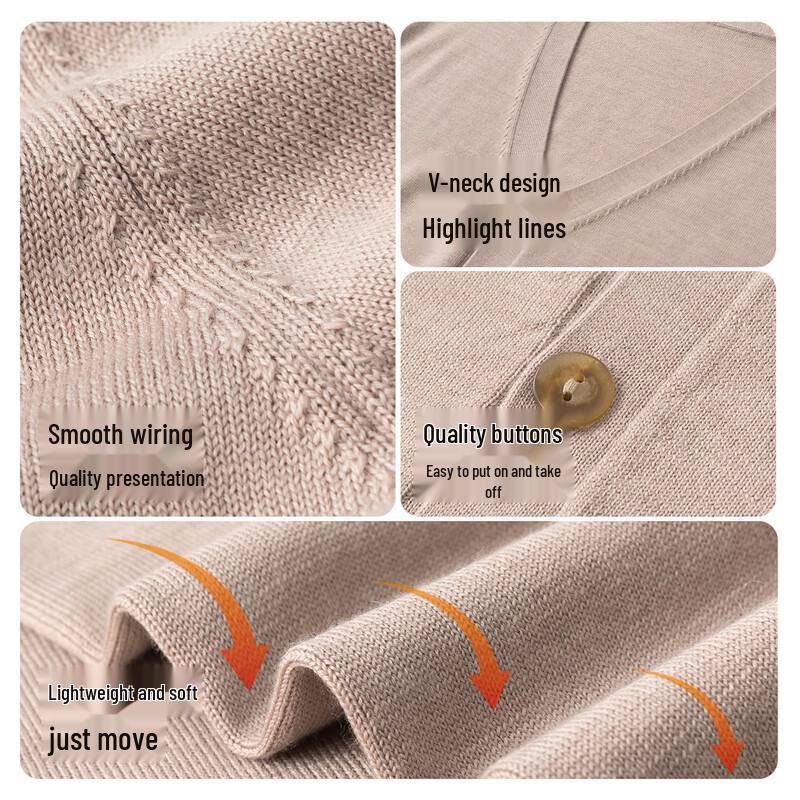 Hengyuanxiang Women's V-Neck Worsted Pure Wool Vest