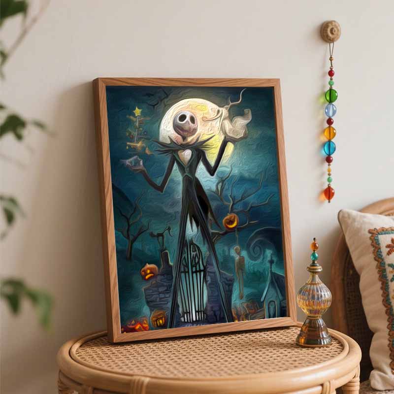 Disney The Nightmare Before Christmas Jack Skellington Oil Paint by Numbers Painting Kit Handmade Diy Home Decoration Gift