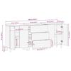 3 Piece Sideboards Brown 60x33x75 Cm Solid Mango Wood