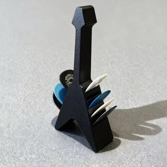 Gitarrenplektrenhalter Verstärker-Lautsprecher-Stil Plektrenhalter V-förmiges Gitarrenplektren-Ausstellungsregal 3D-gedruckte Plektren-Aufbewahrungsbox für Gitarristen Musikliebhaber