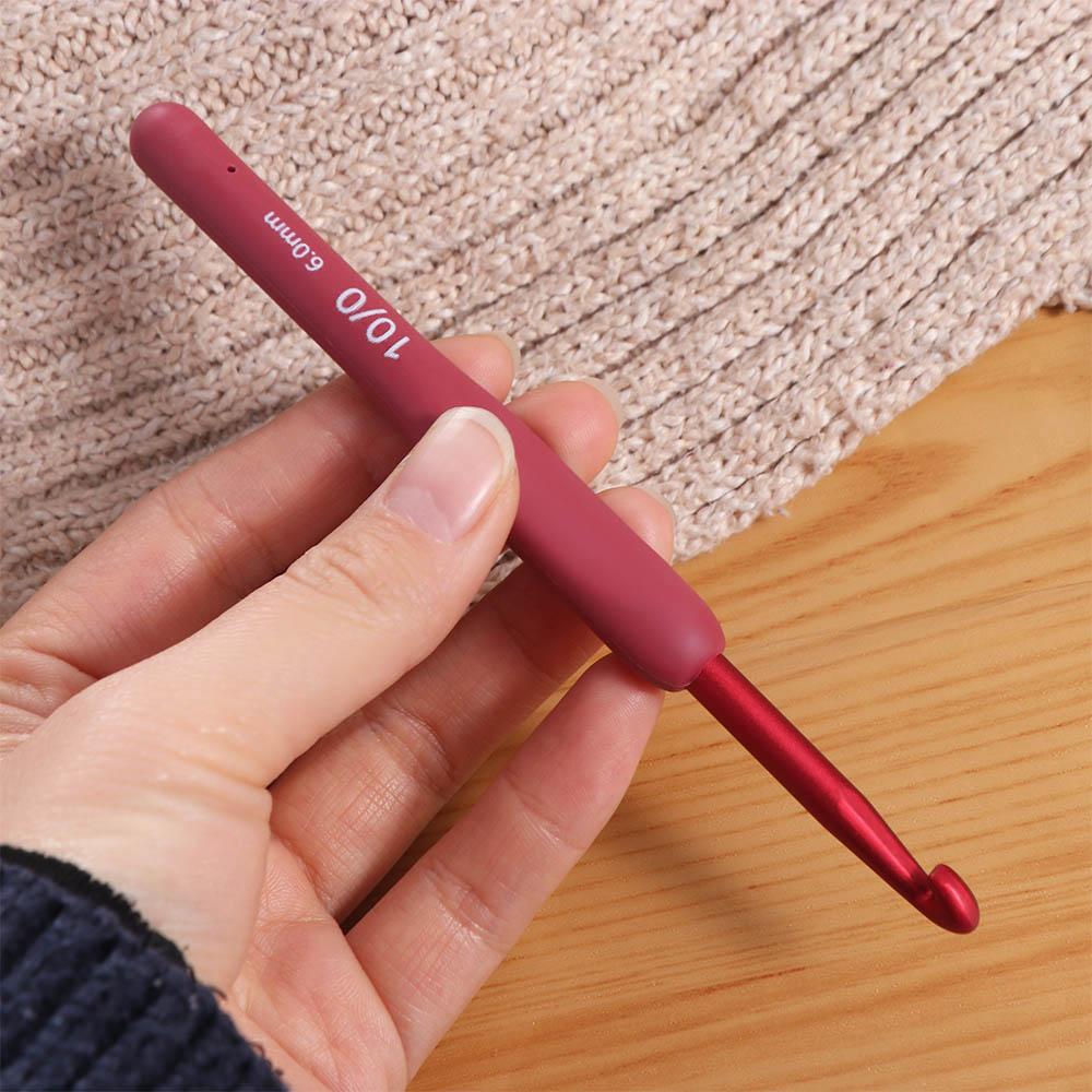2mm-6mm Red Soft Rubber Grip Cushioned Handles Crochet Needles Knitting Needles Mom's Gift