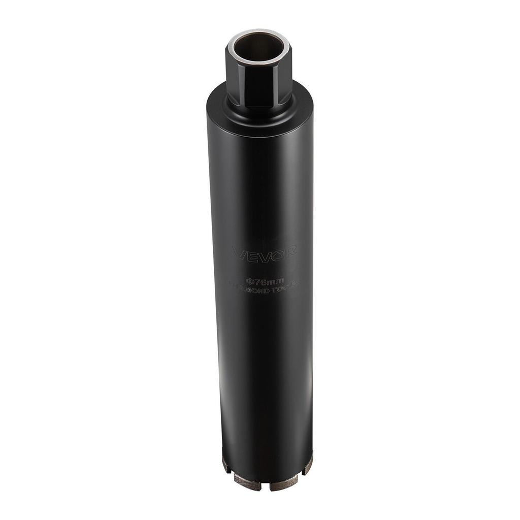 Core Drill Bit, 76 mm Diameter, 356 mm Drilling Depth, 1-1/4 in-7 Internal Thread, High-Precision Welding Technology, Wet Diamond Core Bit for