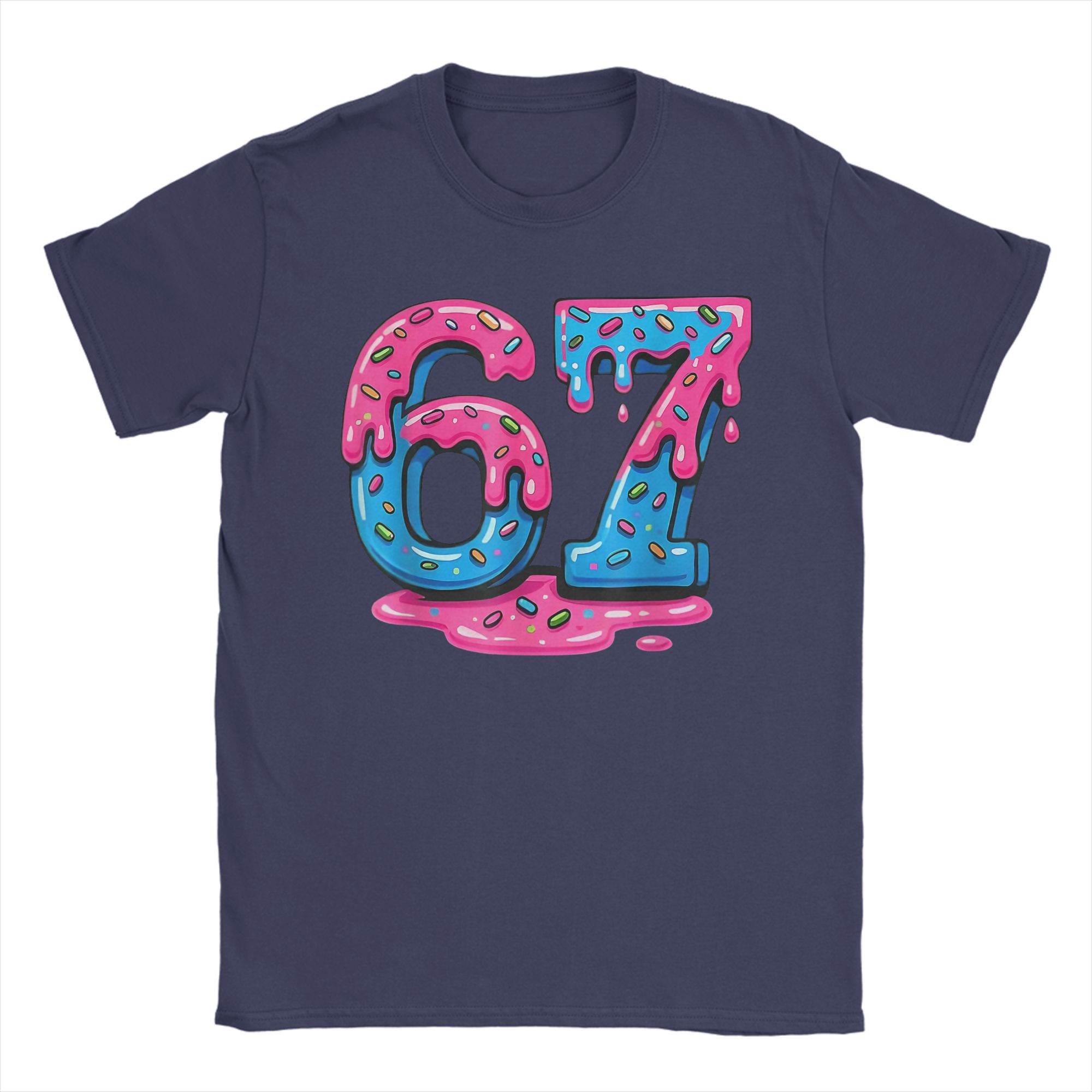 

Мужская футболка Смешной мем 67 Шесть Семь Капля мороженого 6 7 Сленг поколения Альфа Крутые хлопковые футболки Футболки с коротким рукавом Футболки с круглым вырезом Одежда 4XL