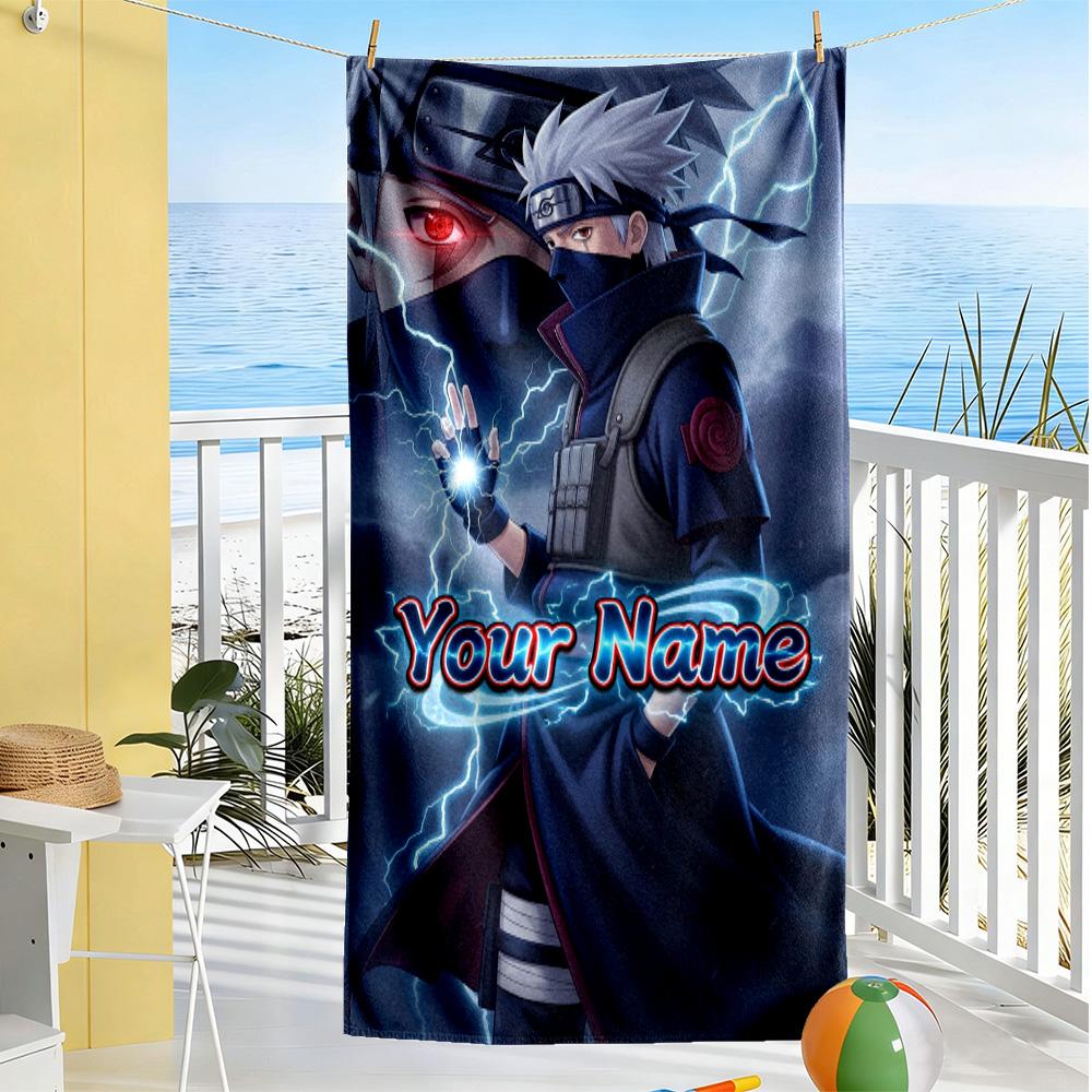 Naruto Character Customize Your Name Beach Towel High Absorbency & Quick-Dry Portable for SwimmingBeachCamping Travel Beach AccessoriesGym