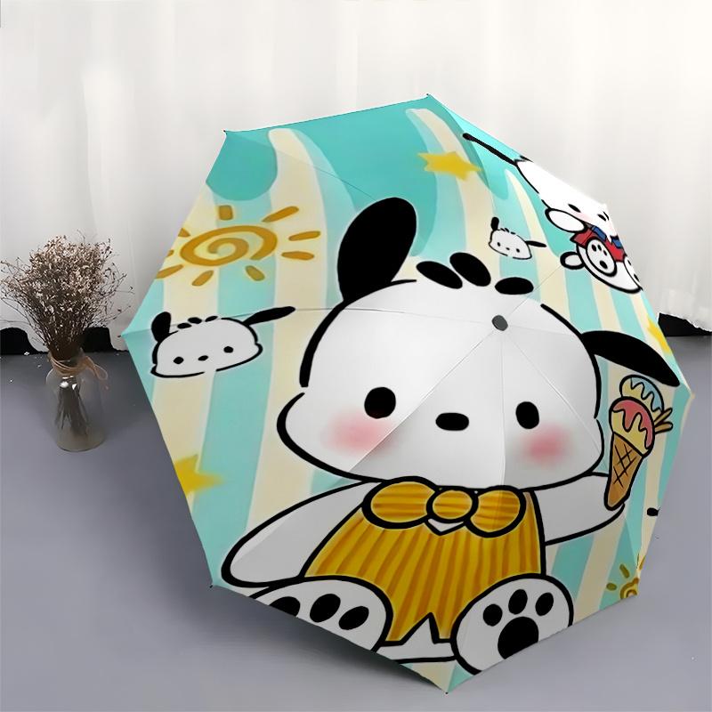 1pc Adorable Cartoon Character Ice Cream Cone Umbrella - Automatic Opening/Closing, Foldable Design, Outdoor Use, Festival Gift for Fans and Travelers