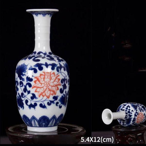 Enamel Flower Vase Decoration New Chinese Retro TV Cabinet Decoration Ceramic Minimalist Chinese Flower Arrangement Vase ZF517