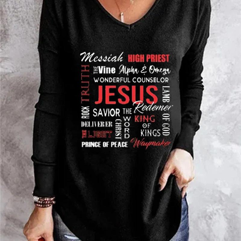Size Shirt Plus T Print Vintage Cartoon 3d Tees Long Sleeve Loose Top Women Autumn V Neck Tshirts