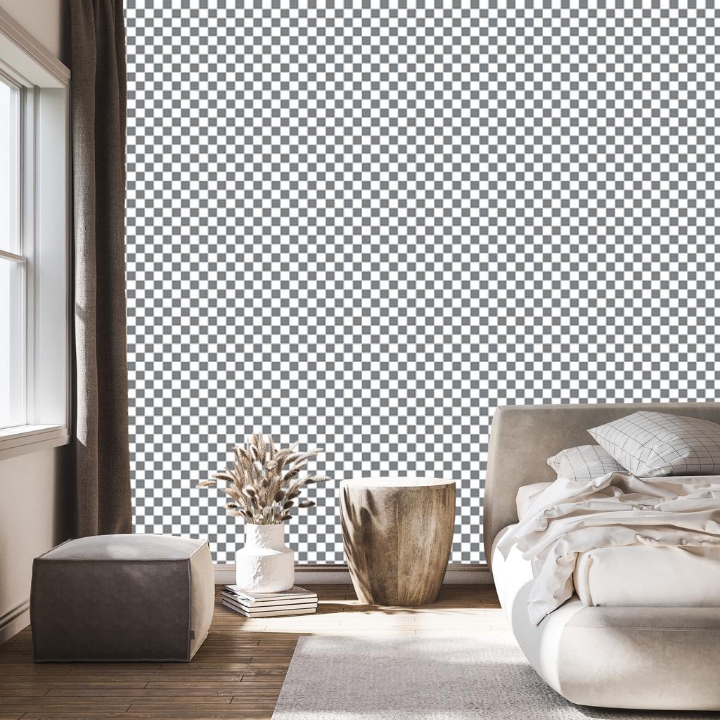 Checkerboard Wallpaper Light Gray, Gray and White 50x1000
