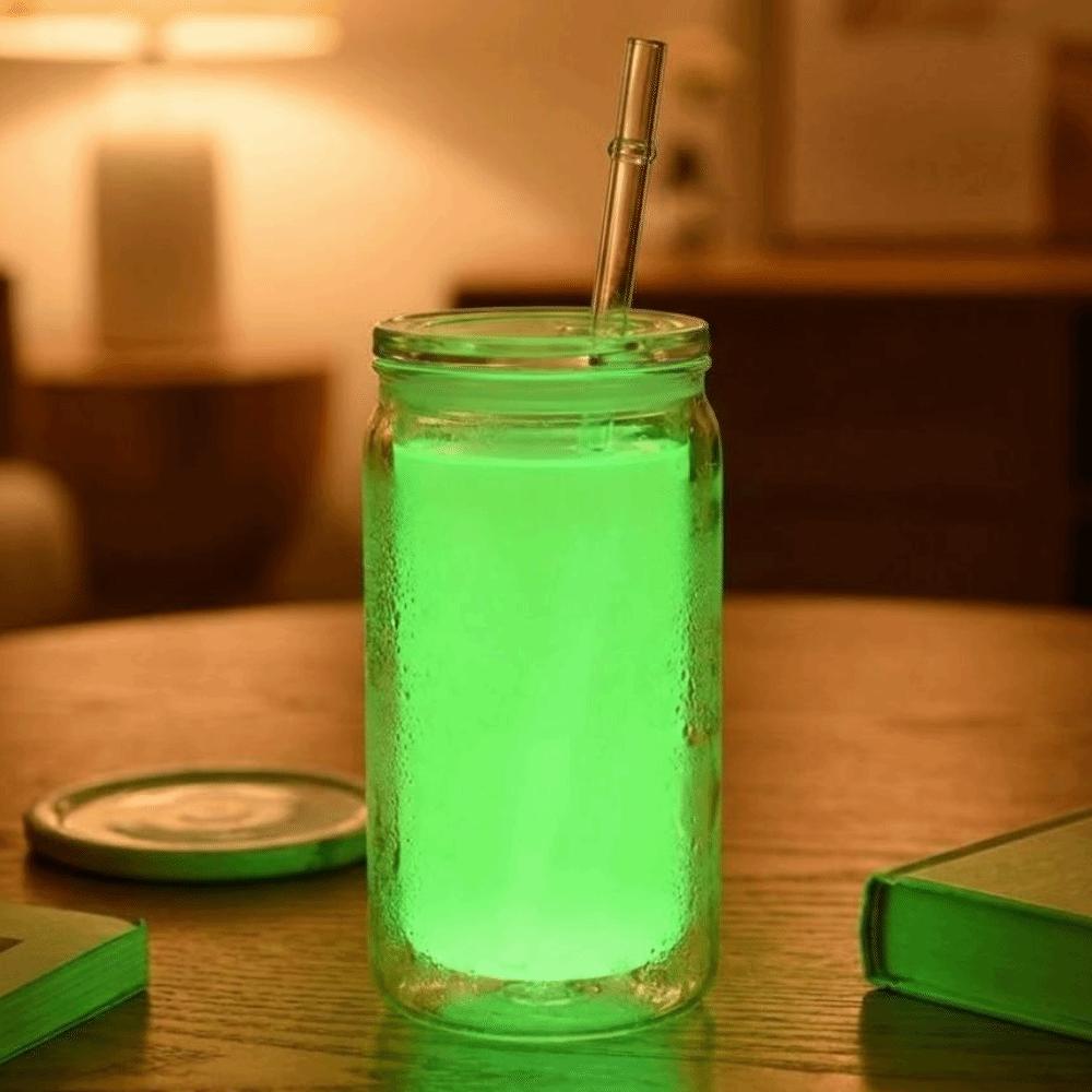 Fluoreszierender Klarplastikbecher 16oz Fassungsvermögen Leuchtende Kaffeetasse Nachtleuchtende Tasse Aktivitäten
