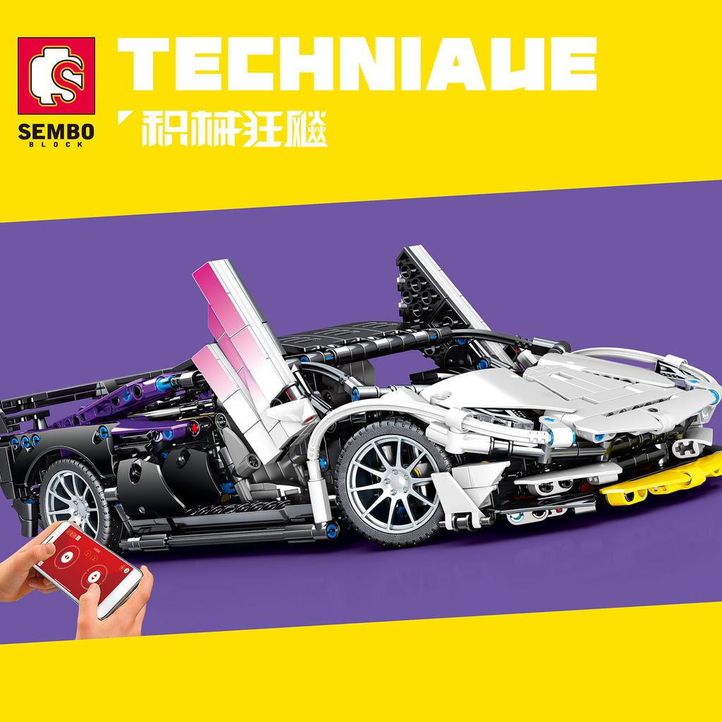 Sambo Bausteine Lamborghini Sportwagen Modell Kompatibel Lego Puzzle Zusammengebaut Ornamente Racing Toy Boy Geschenk