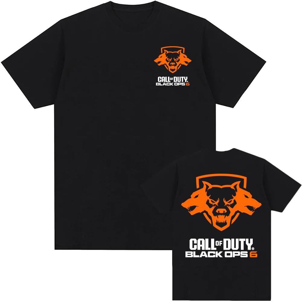 Streetwear Hip Hop Men Women Tees BO6 Call of Duty Black Ops Game Printing Tshirts Cotton Short Sleeve O-neck T-shirt Unisex Top