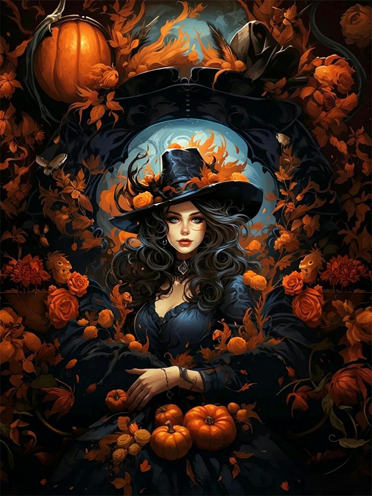 5D Diamond Painting Halloween Fantasy Dark Style Decoration DIY Full Diamond Mosaic Inlaid Cross Stitch Set Gift