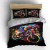 Cyclist with colorful splashes. Bedding sets Duvet cover sets Duvet covers Pillowcases(1* Duvet Cover 2* Pillowcases without duvet insert)