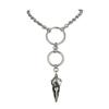 New Gothic Personality Stainless Steel Skull Pointed-beaked Bird Thick Chain Round Ring Necklace for Men Women Halloween Jewelry