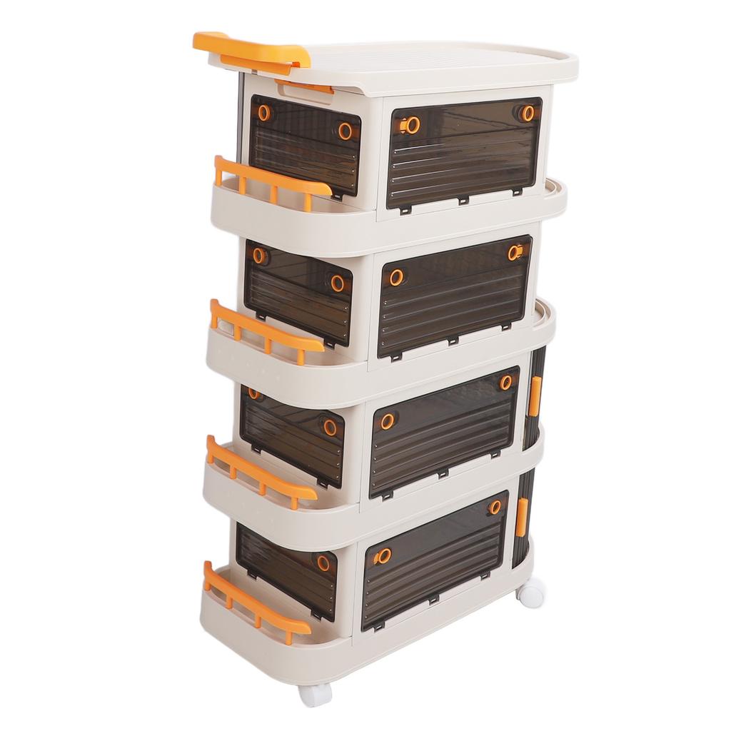 Rolling Utility Cart Multi Tier Large Capacity Easy to Install Multifunction Rolling Storage Organizer with Handle for