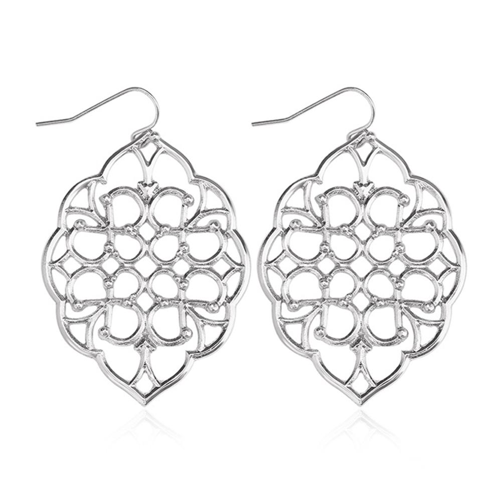 Women Chic Bohemian Style Wedding Party Openwork Earrings Fashion Jewelry Set