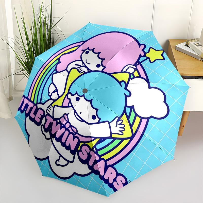 1pc Little Twin Stars Umbrella with Plastic Handle,Compact & Stylish,Suitable for All Seasons Home Travel Outdoor N224