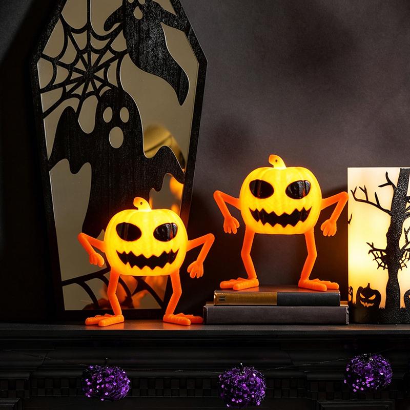 Halloween Skeleton Flameless Led Candle With Flickering Warm Light Perfect For Home Desktop Spooky Party Holiday Decoration