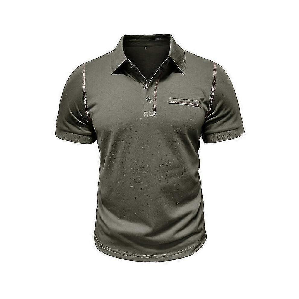 (XXL, Green) Men's Short Sleeved Clothing