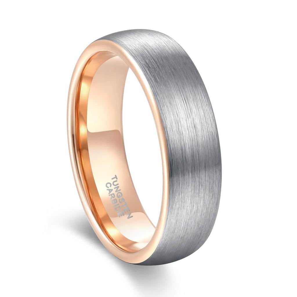 European & American Classic Two-Tone Brushed Tungsten Steel Unisex Ring, 4-8mm Wide