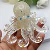 Natural Crystal Gravel Octopus Statue Dropper Resin Reiki Stone Garden Statue Ornaments Office Tabletop Bar Decorative Fun Gift