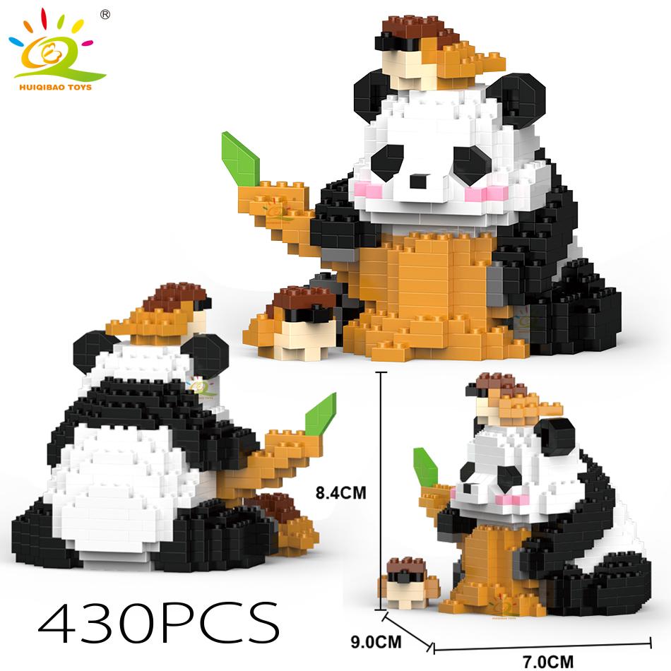 Mini Cute Panda Micro Building Blocks 3D Diamond Model Animals Bricks DIY City Construction Toys for Children Kids Gift