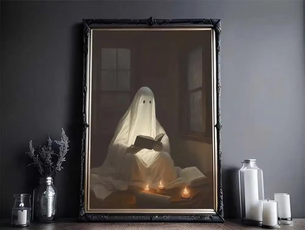 Vintage Wall Art Music Sports Spooky Aesthetics Bicycle Halloween HD Canvas Print Poster Home Living Room Bedroom Decoration
