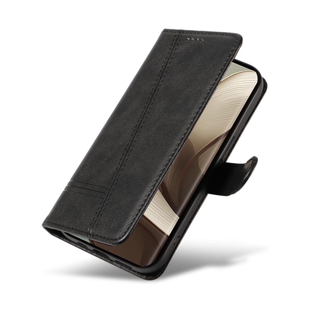 Für Motorola Edge 50 5G Hülle Flip Wallet T-Form Linien Leder Handyhülle