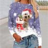 Christmas Women's T Shirt Graphic Santa Claus Snowflake Fashion Casual Long Sleeve Crew Neck Regular Tops Daily