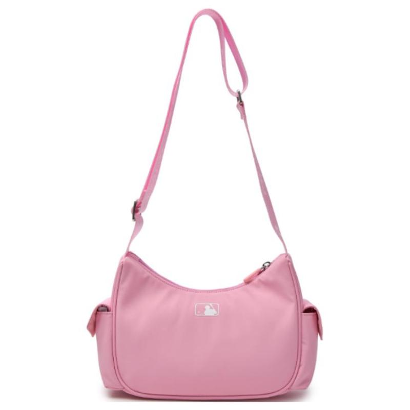 MLB New York Yankees Nylon Hobo Bag Shoulder Bag Women's Pink Casual 7AFRV015N-50PKM