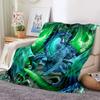 Colorful Dragon Pattern Flannel Throw Blanket Soft Cozy Lightweight Warm for Bedroom Sofa Couch Bed Decoration Teen Kids Gifts