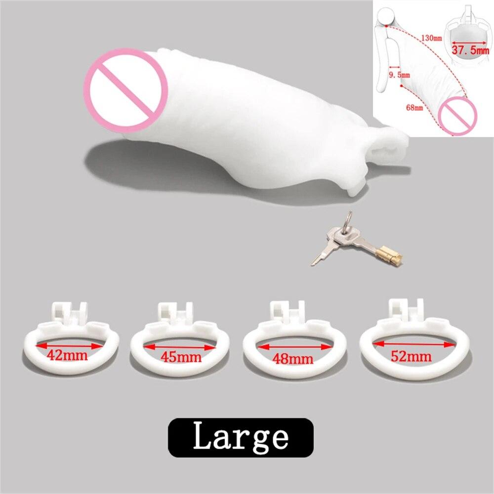 Super Simulierte Männliche Penis Keuschheit Gerät Flesh Sissy Cock Cage Penis Sleeve Ringe Sex Spielzeug Für Männer Dick Verhindern erektion Lock