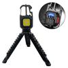 Multifunctional COB Keychain Work Light Flashlight Bottle Opener Outdoor Folding Stand Camping Flashlight with Screwdriver