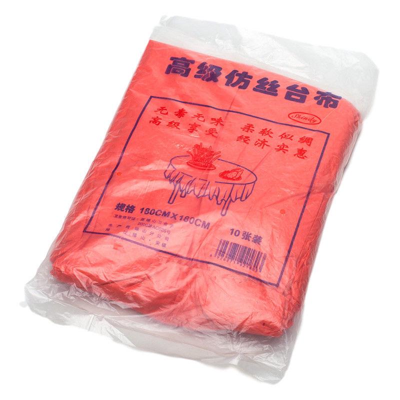 Disposable Faux Silk Round Tablecloth for Dining & Events