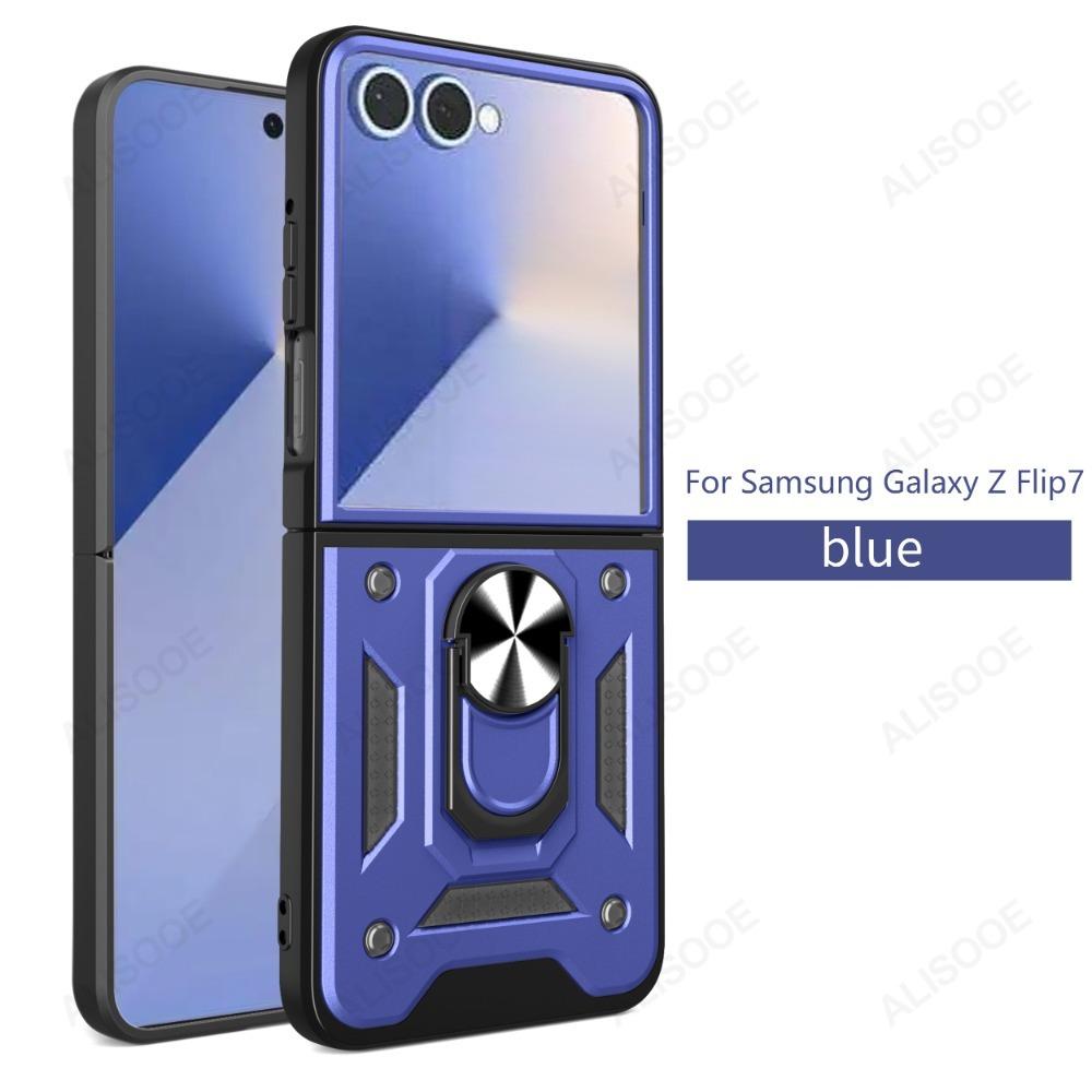 Z Flip 7 Case for Samsung Galaxy Z Flip 7 Case Armor Shockproof Magnetic Ring Stand Holder Cover for Samsung Z Flip7 5G Capa