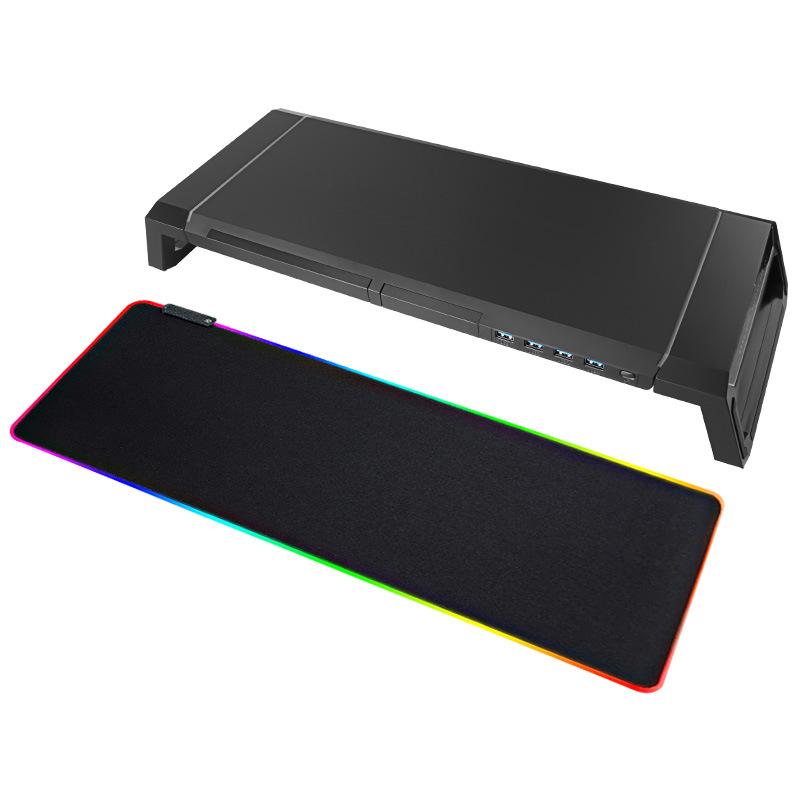 Multi-functional All-in-one Computer Monitor, Laptop Height-increasing Stand, RGB Mouse Pad for Complete Desk Setup
