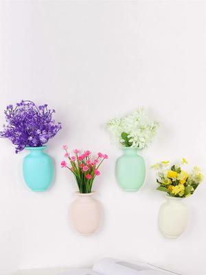 1 Stück - Magische Silikonvase zur Wandmontage, selbstklebender Blumentopf zum Aufhängen, dekorative, wiederverwendbare Wandblumenvase, Heimdekoration