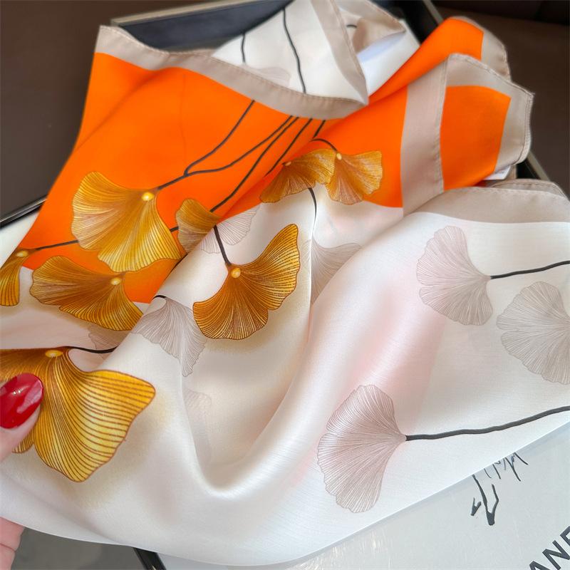 Damen Eleganz Hijab 70X70cm Quadratischer Seidenschal Mode Hijab Damen Haarband Schleife Halstuch Foulard Stirnband Haarband