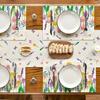 Floral Linen Placemat Tulip Spring Party Placemat Flowers Leaves Placemat Protects Table from Scratches Spills for Dining Table Home Farmhouse Decor
