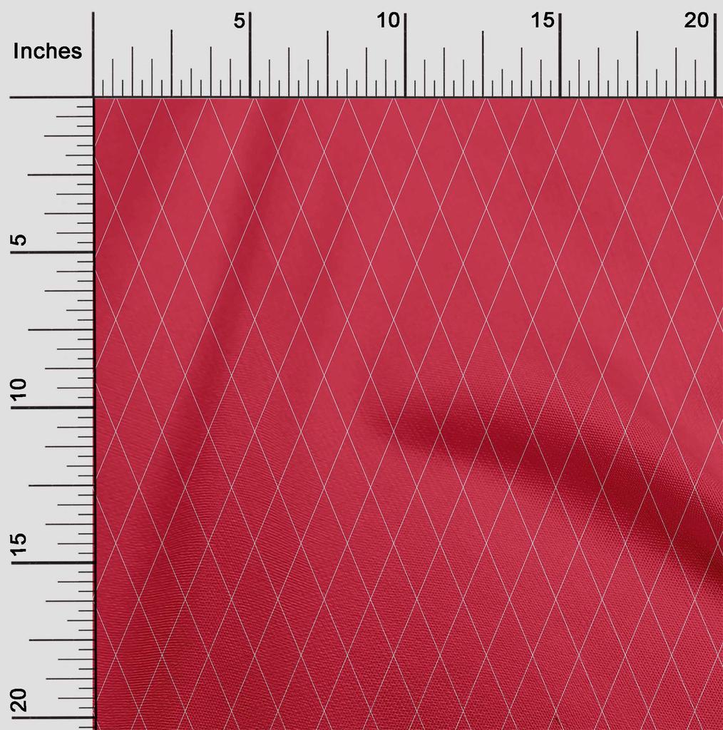 oneOone Cotton Flex Medium Pink Fabric Argyle Check Craft Projects Decor Fabric Printed By The Yard 40 Inch