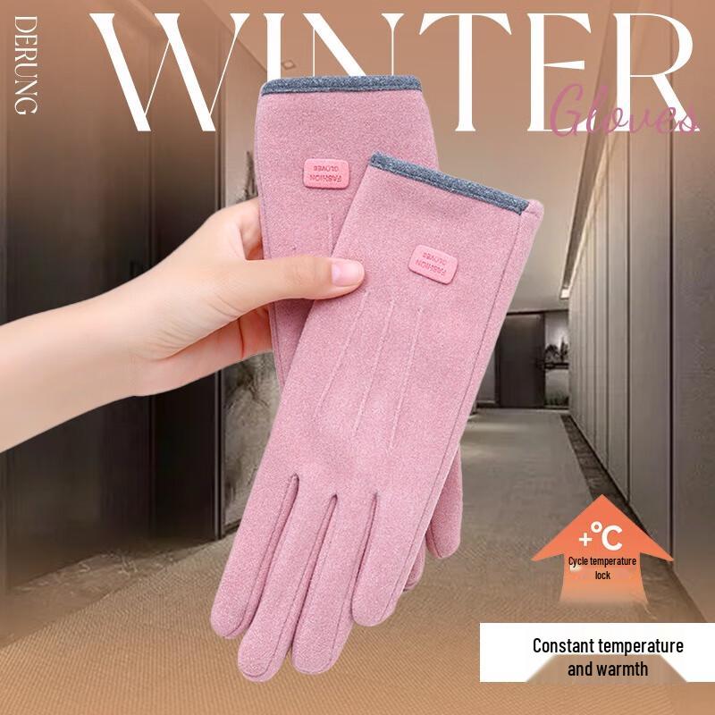 Women s Thermal Velvet Cashmere Fleece Touchscreen Gloves