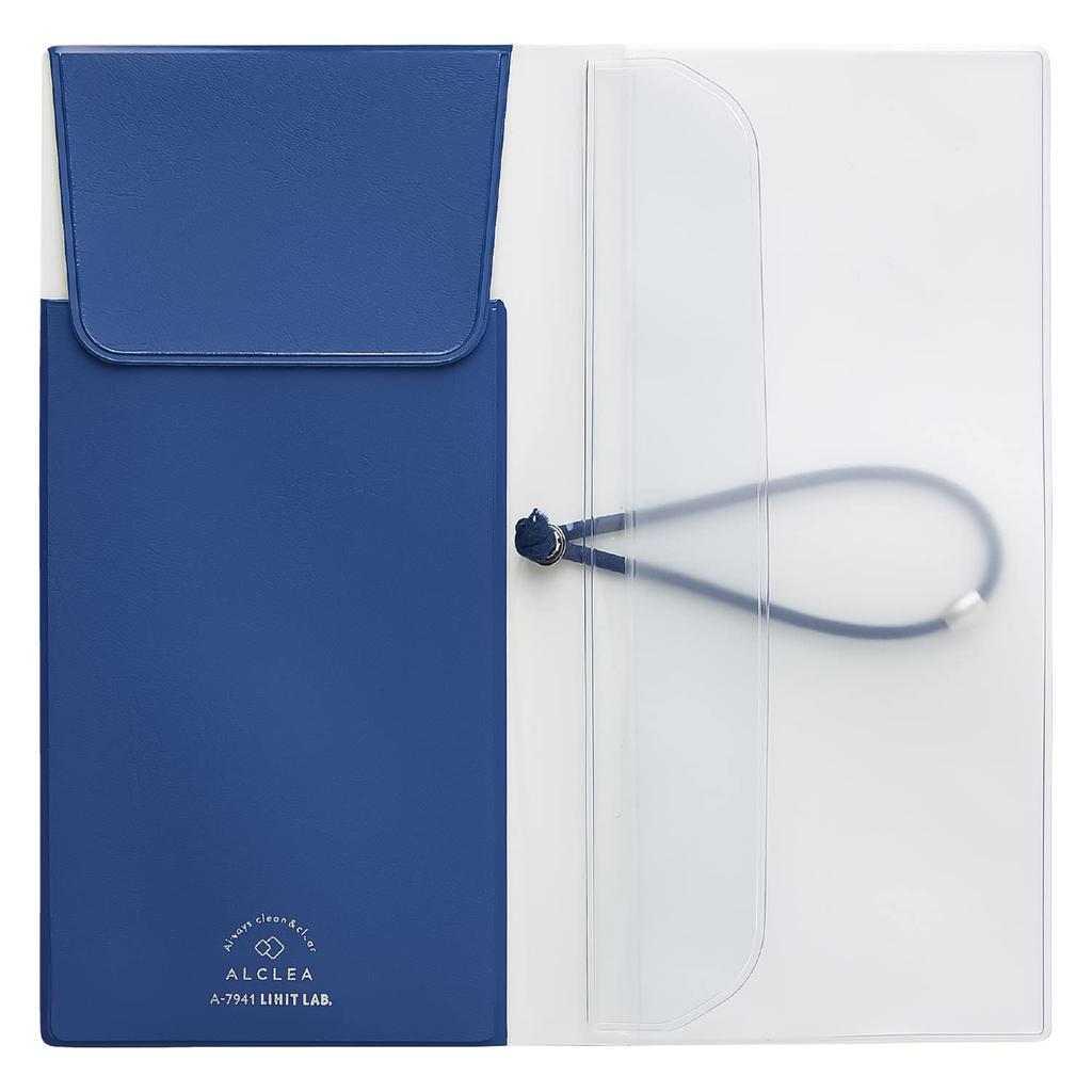 Lihitlab Antibacterial PVC Flat Pencil Case Transparent Slim ALCLEA Blue A7941-8