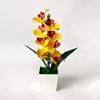 Mehrblütige Künstliche Orchidee Topfpflanzen Phalaenopsis Bonsai Wohnzimmer Ornamente