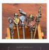 Harry Potter School Crest Eyeshadow Brush Set: 5 Midi Fox Metal-Handled Beauty Tools